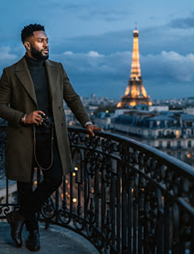 Traveler with Eiffel Tower