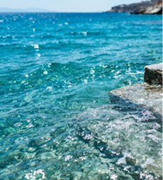 Crystal clear turquoise sea water