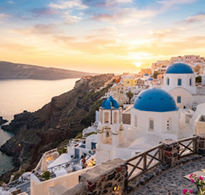 Santorini sunset landscape