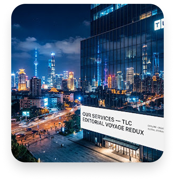 Modern cityscape with billboard