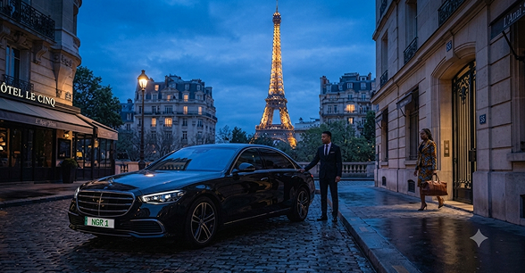 Executive car transfer in Paris near Eiffel Tower